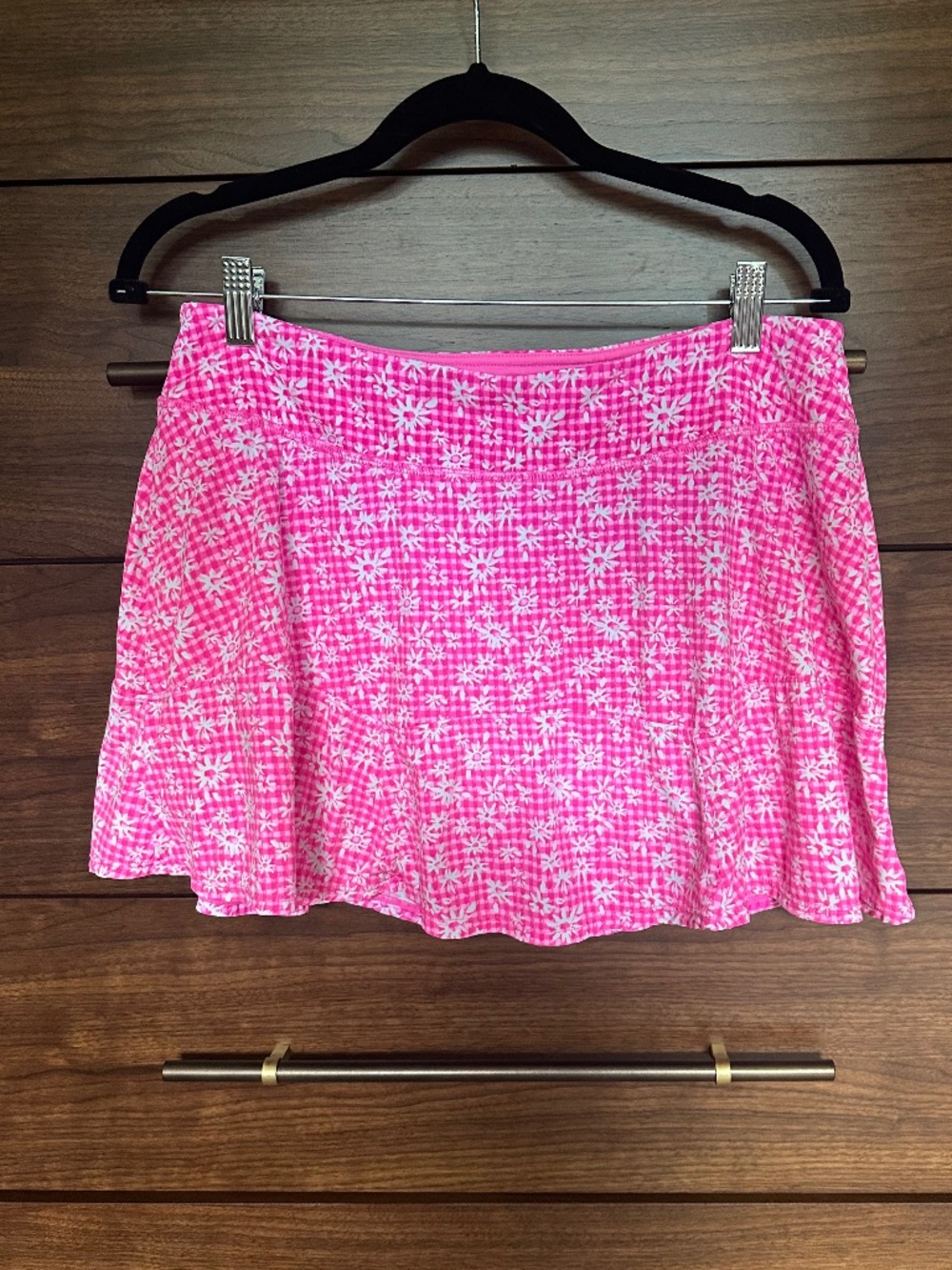 LILLY PULITZER Aura Pink check you out CORRINE skort luxletic UPF 50 Size L. - Picture 4 of 7